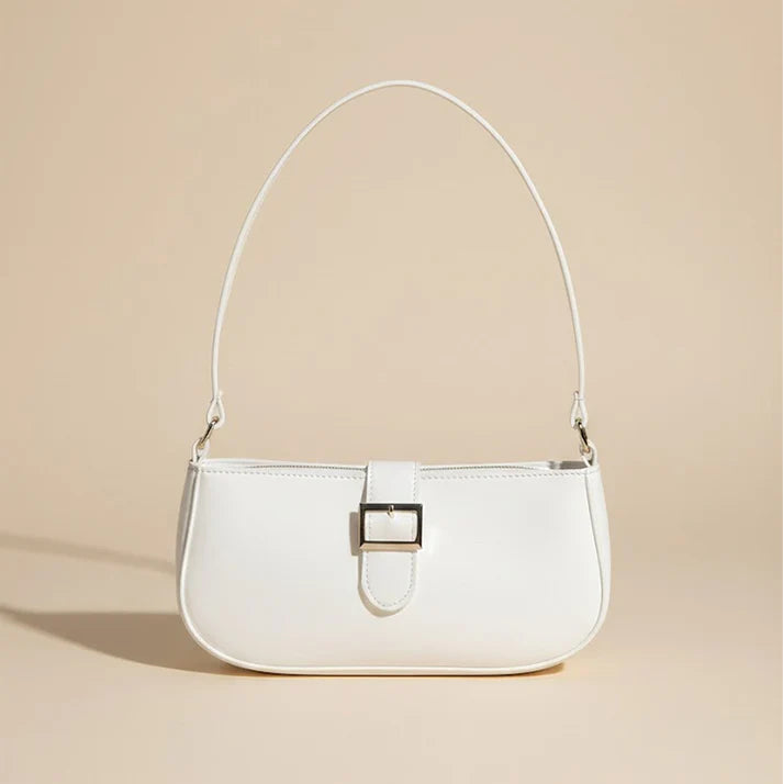 The Classic Buckle Baguette White 047