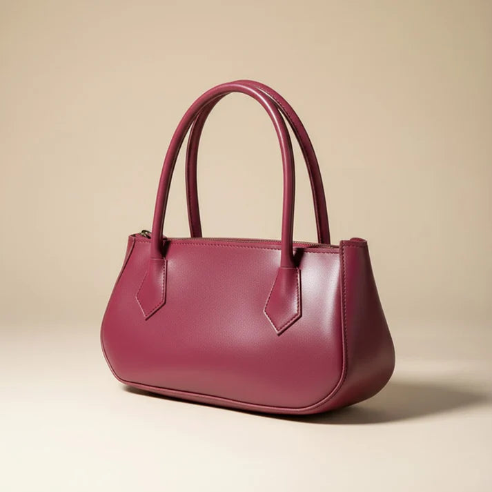 Sleek Burgundy Curve Shoulder Bag 039