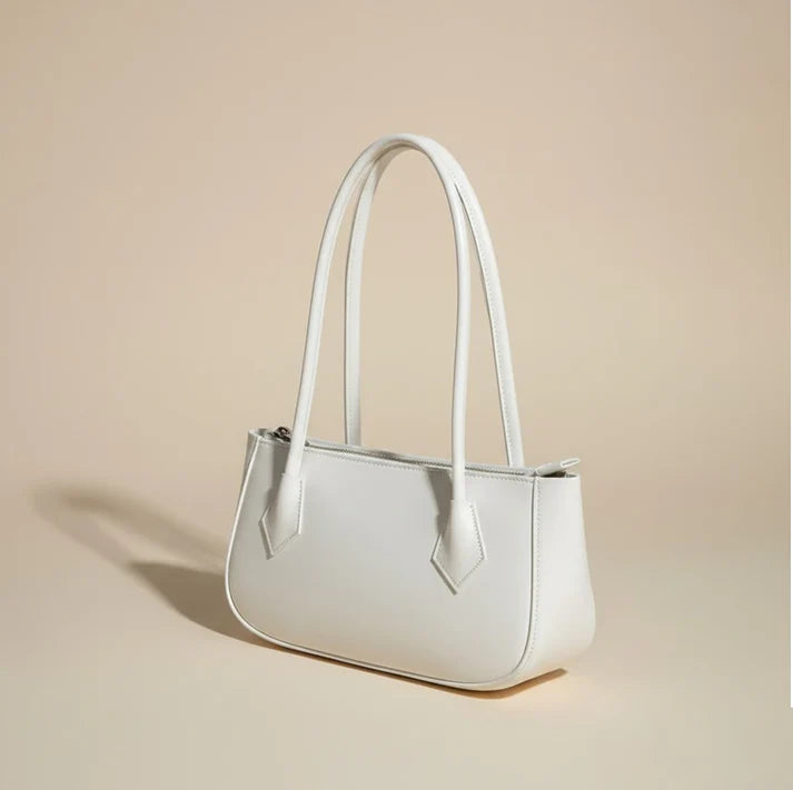 Sleek White Curve Shoulder Bag 037