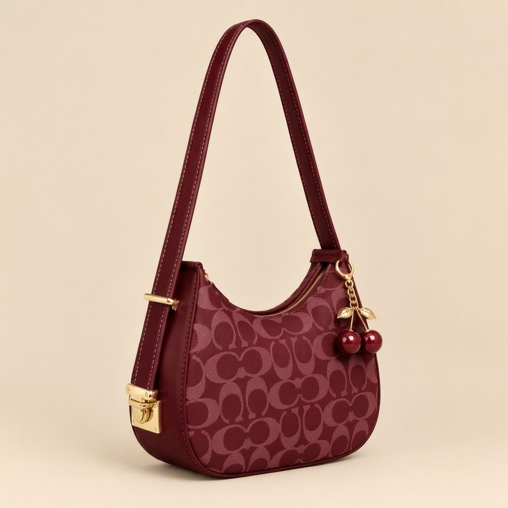 C-C Crescent Hobo bag With Cherry Charm
