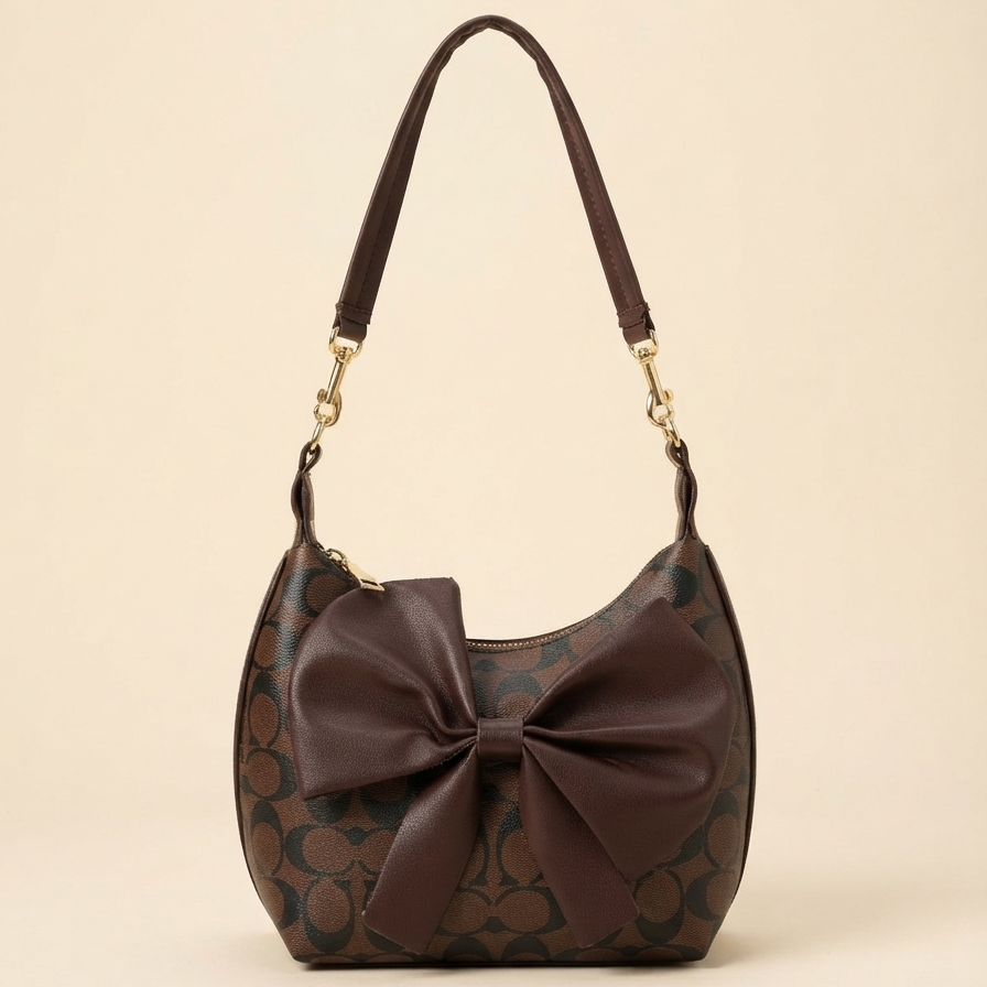 Signature Bow Monogram Satchel