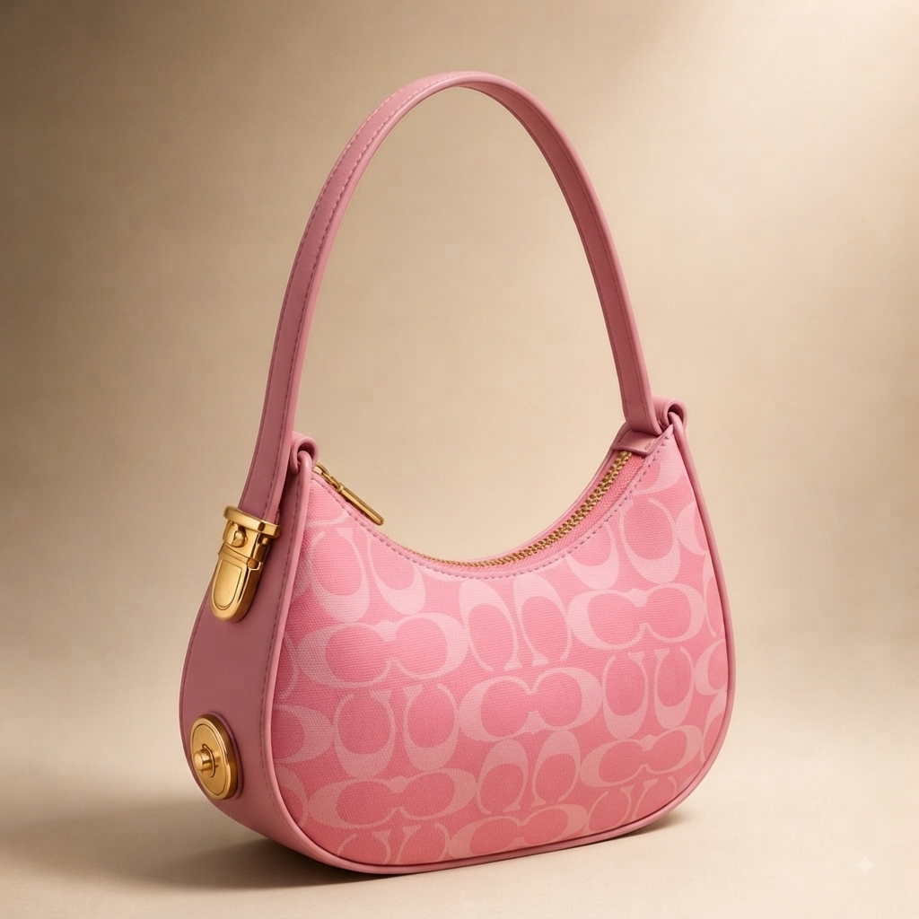 Pink Crescent Hobo bag