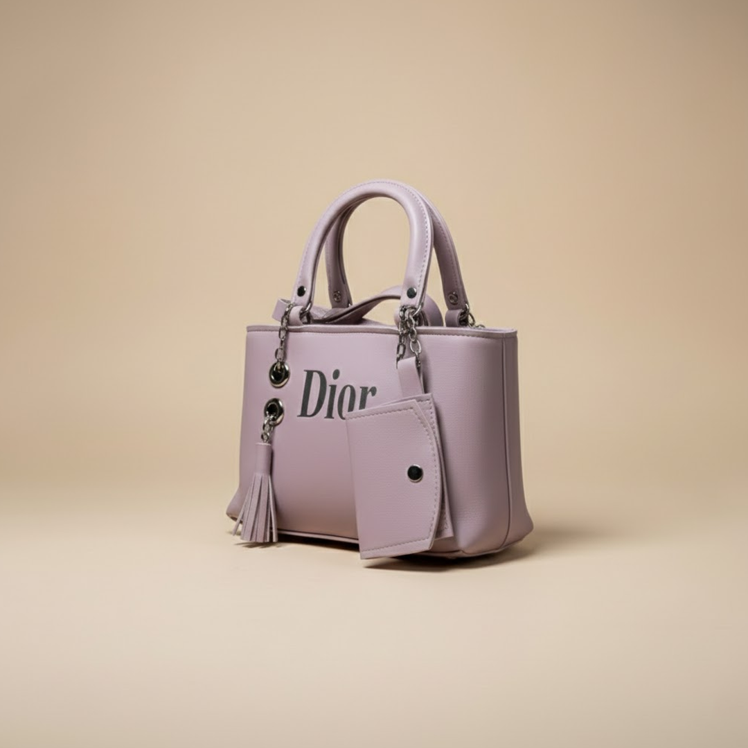 Dior Signature Purple Top-Handle Handbag with Mini Pouch 018