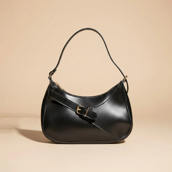 The Crescent Buckle Shoulder Bag Black 040