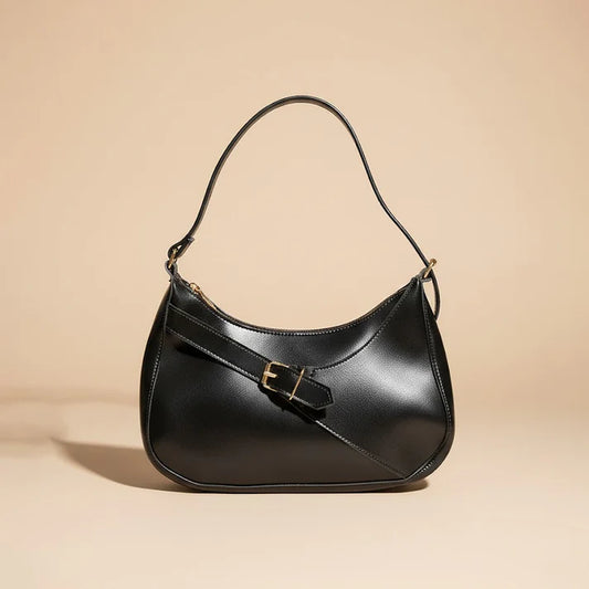 The Crescent Buckle Shoulder Bag Black 040