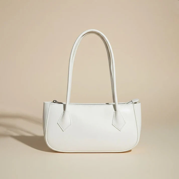 Sleek White Curve Shoulder Bag 037