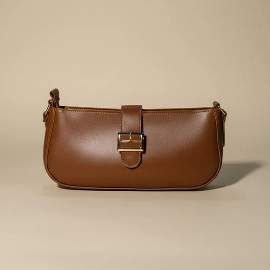 The Classic Buckle Baguette Brown 046