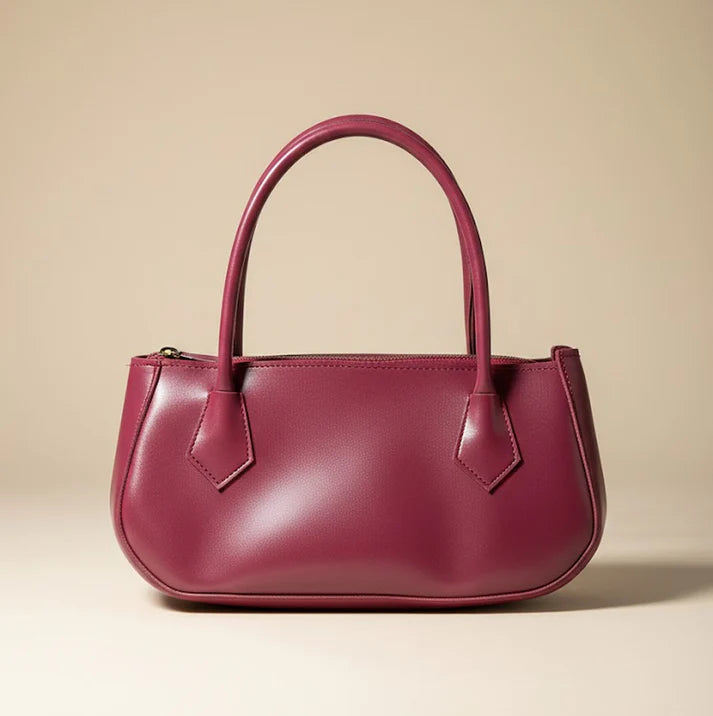 Sleek Burgundy Curve Shoulder Bag 039