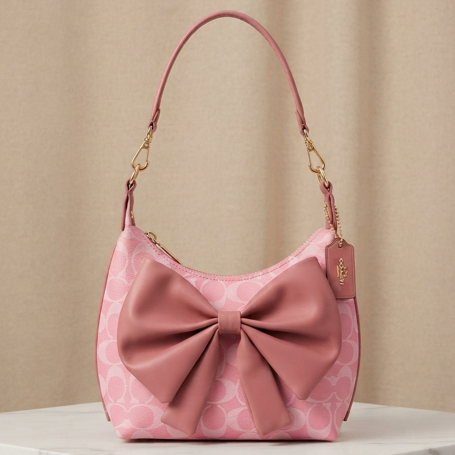 Signature Bow Monogram Satchel