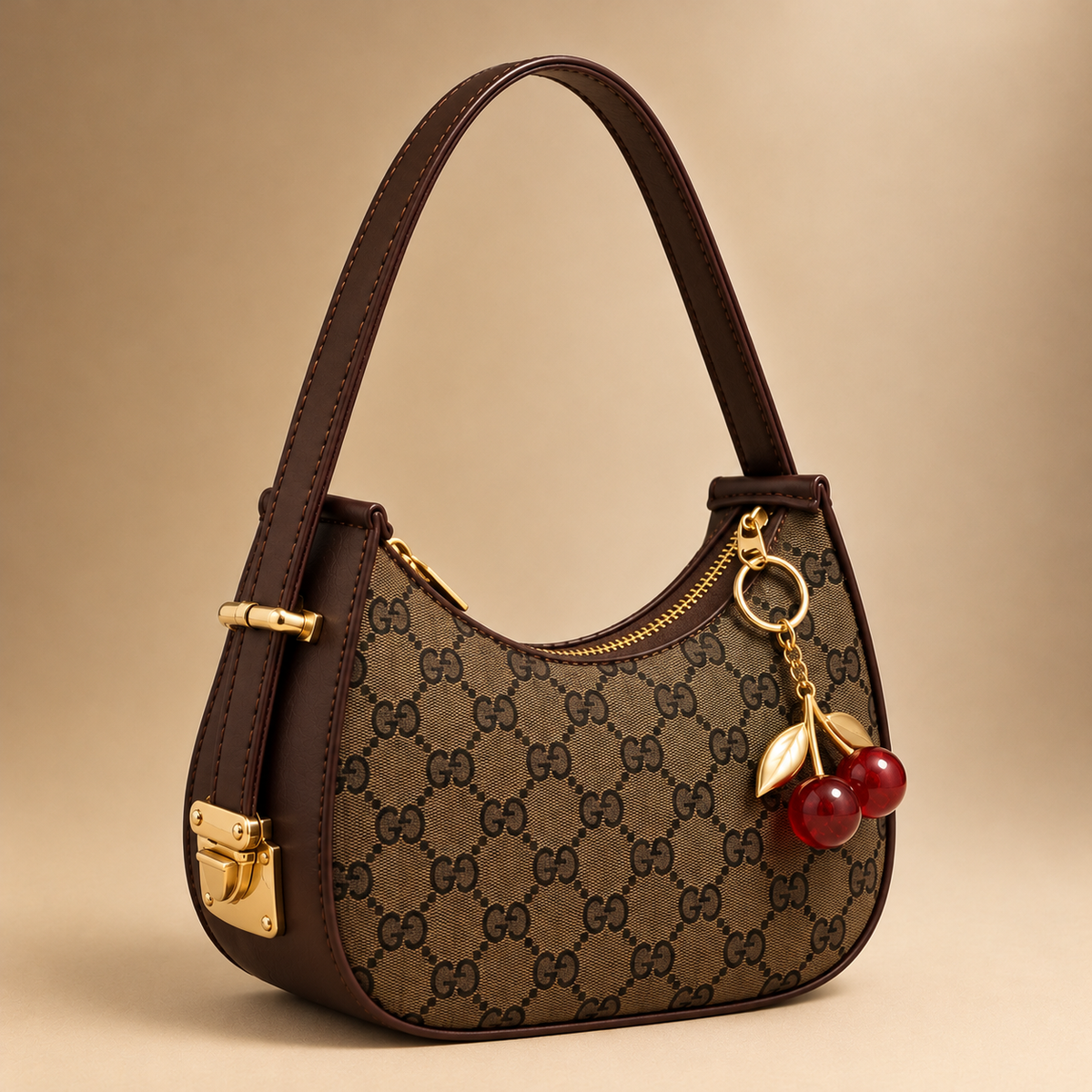 G-G Crescent Hobo bag With Cherry Charm