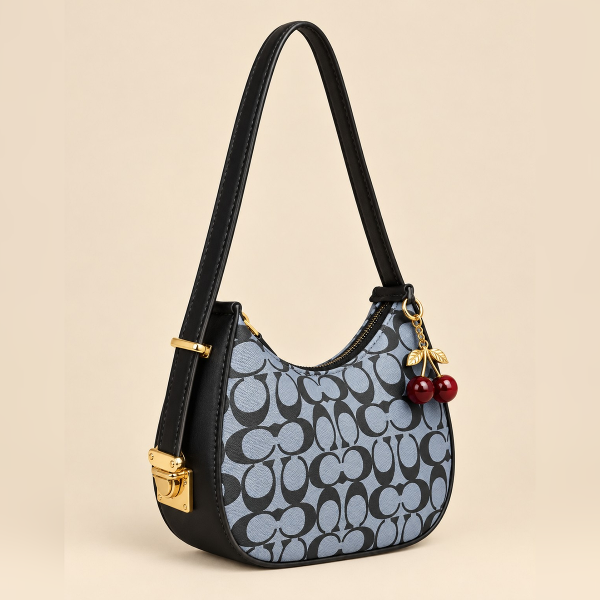 C-C Crescent Hobo bag With Cherry Charm