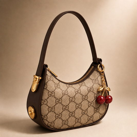 G-G Crescent Hobo bag With Cherry Charm