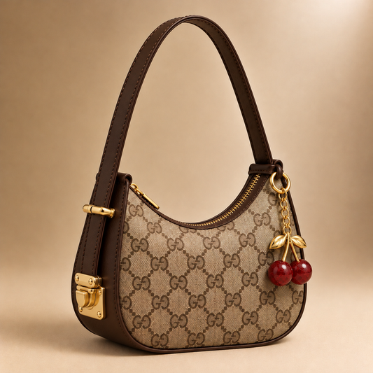 G-G Crescent Hobo bag With Cherry Charm