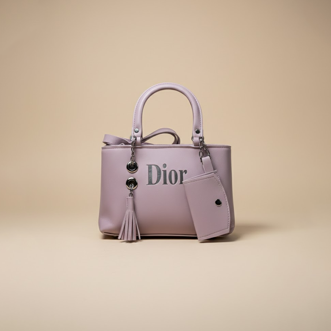 Dior Signature Purple Top-Handle Handbag with Mini Pouch 018
