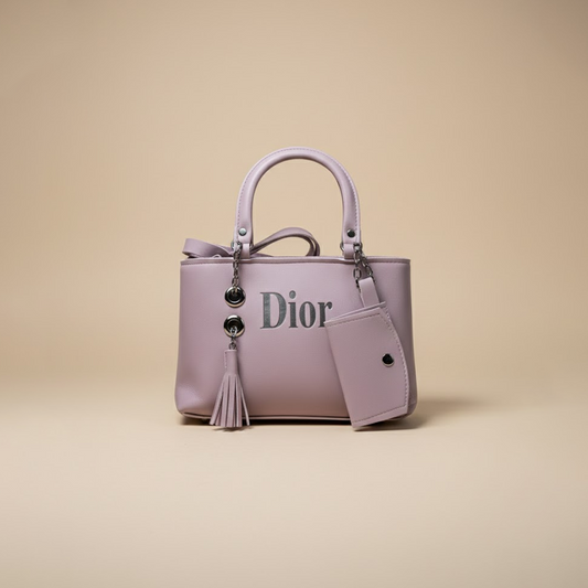Dior Signature Purple Top-Handle Handbag with Mini Pouch 018
