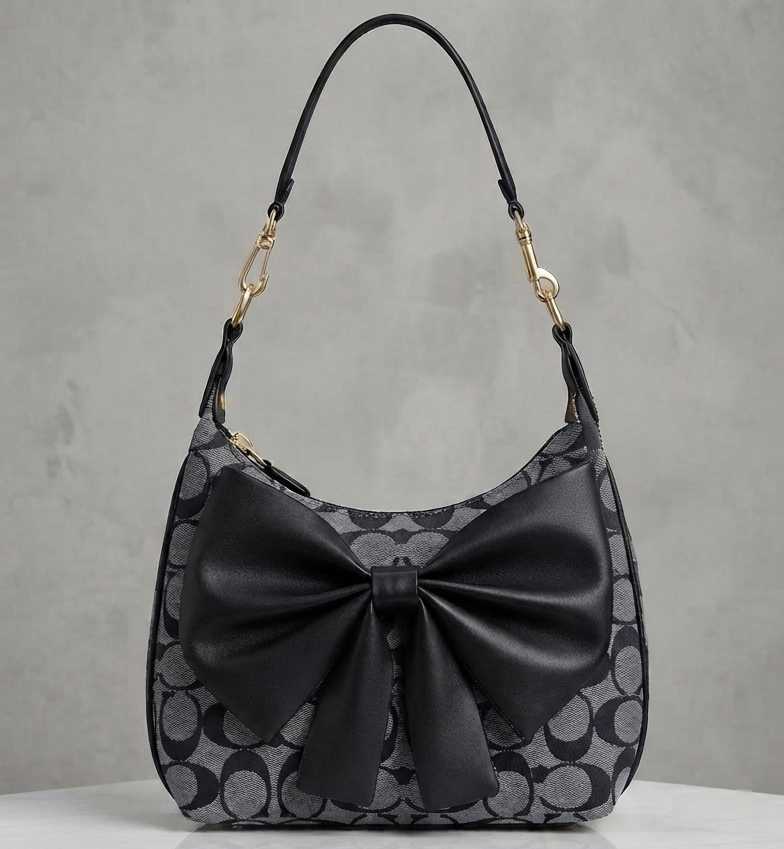 Signature Bow Monogram Satchel