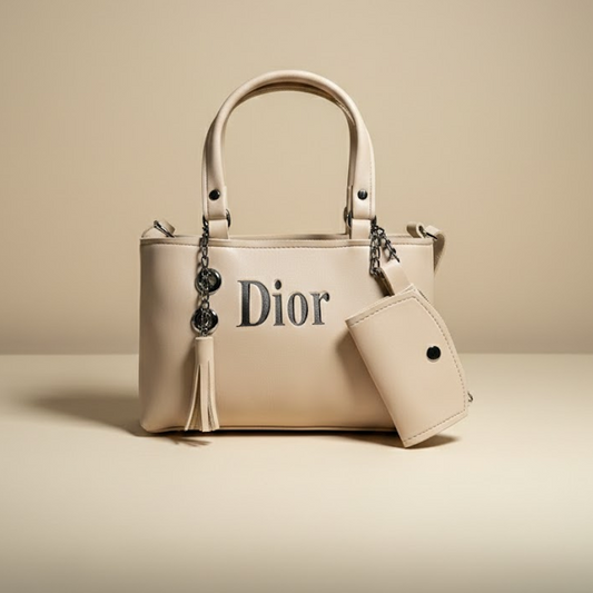 Dior Signature Beige Top-Handle Handbag with Mini Pouch 019