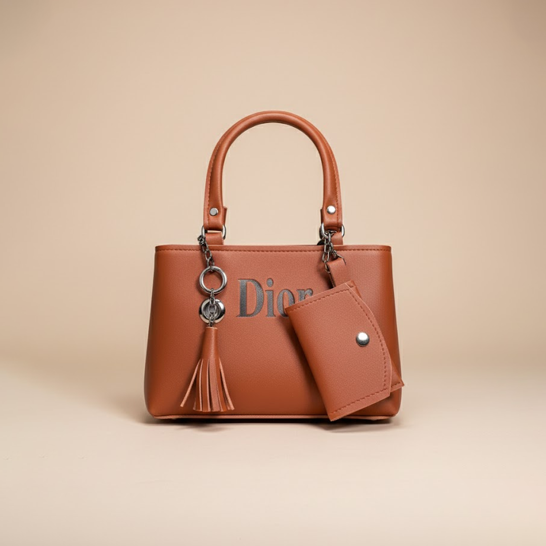 Dior Signature Tan Top-Handle Handbag with Mini Pouch 017