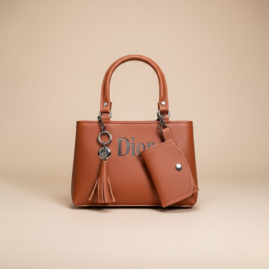 Dior Signature Tan Top-Handle Handbag with Mini Pouch 017