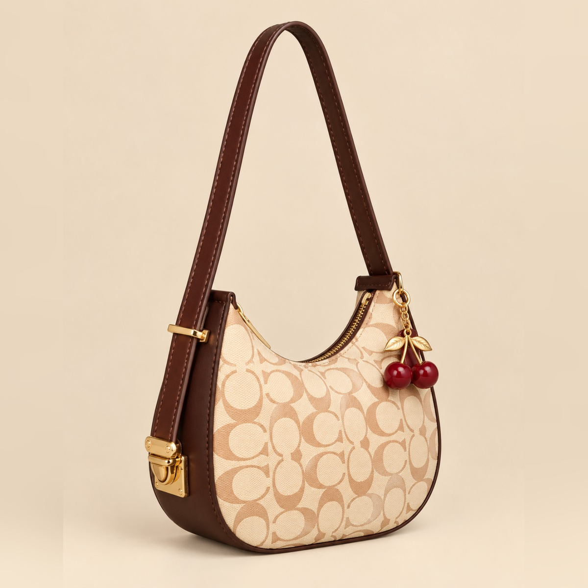 C-C Crescent Hobo bag With Cherry Charm