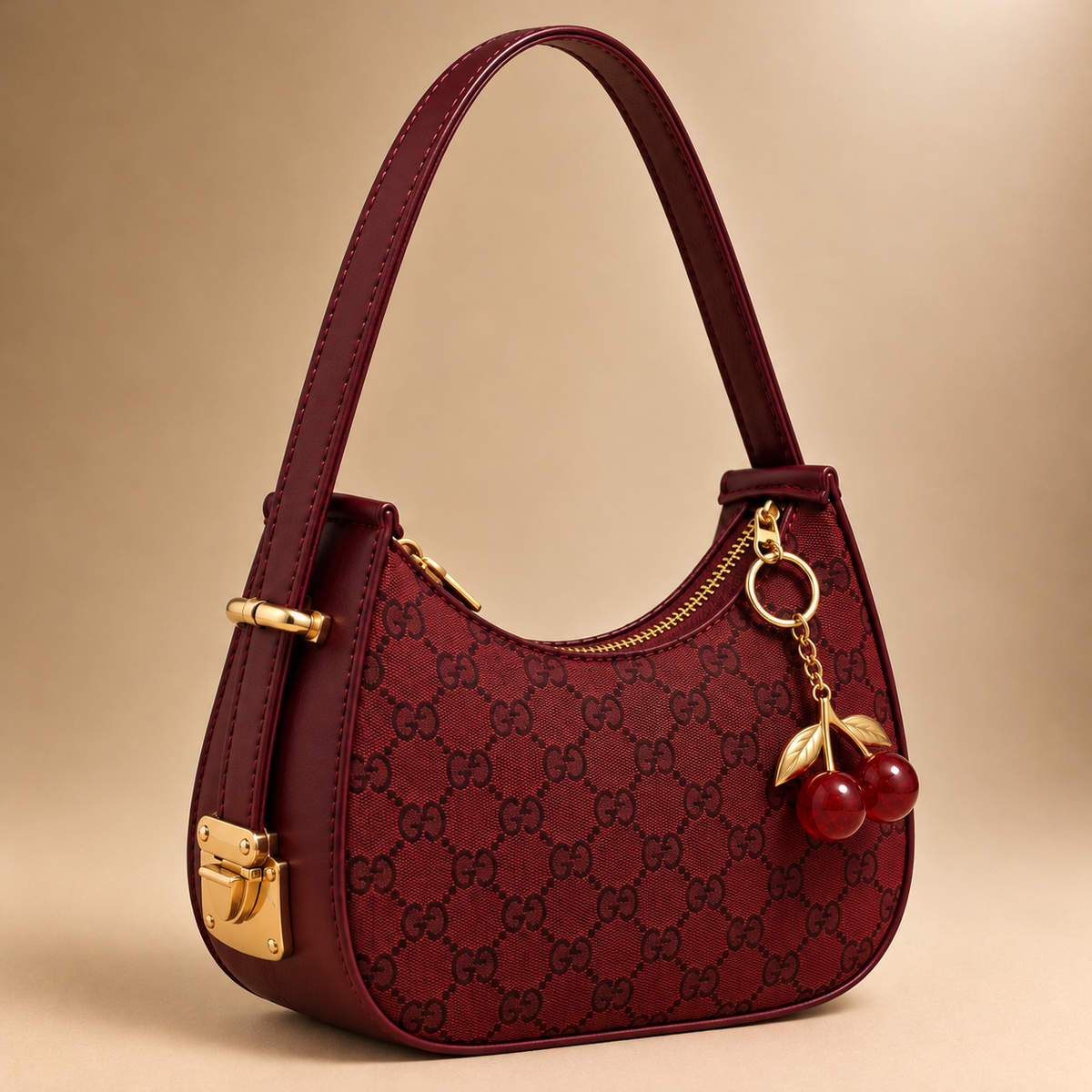 G-G Crescent Hobo bag With Cherry Charm