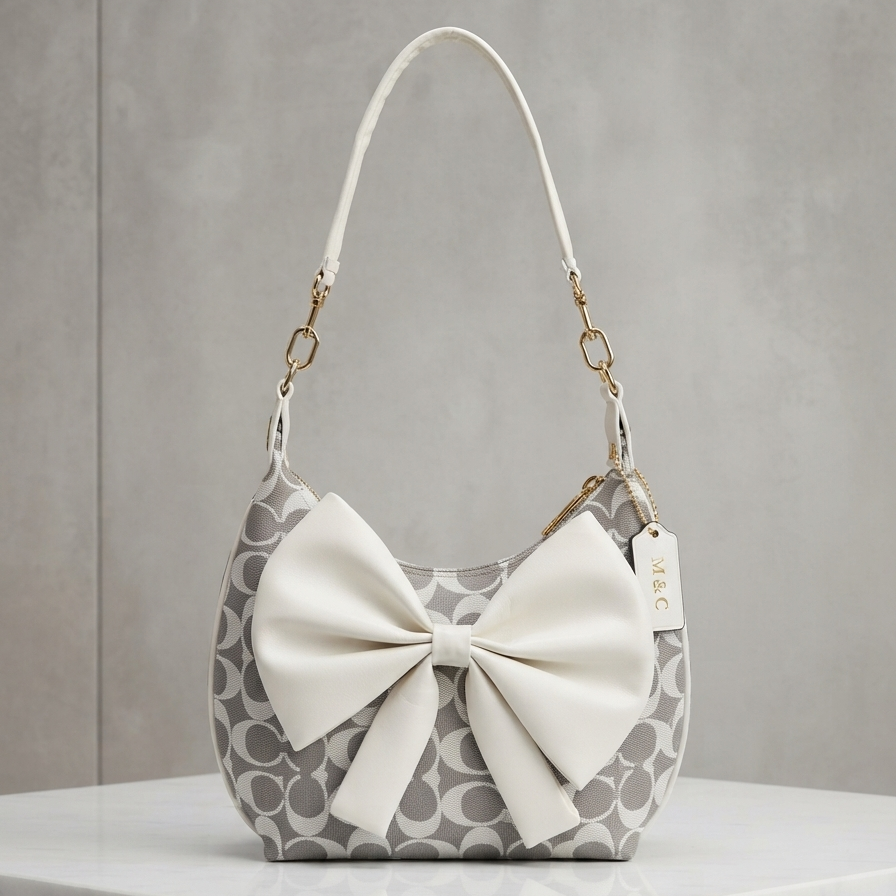 Signature Bow Monogram Satchel