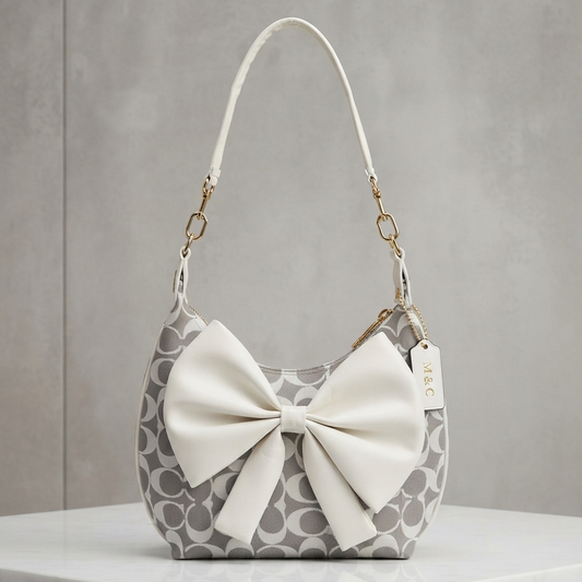 Signature Bow Monogram Satchel