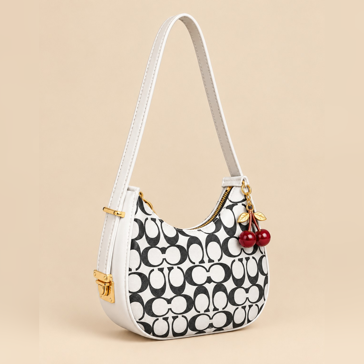 C-C Crescent Hobo bag With Cherry Charm
