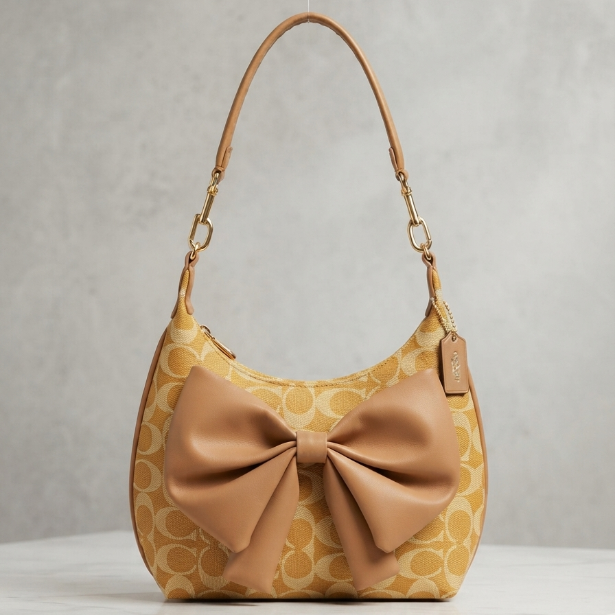 Signature Bow Monogram Satchel