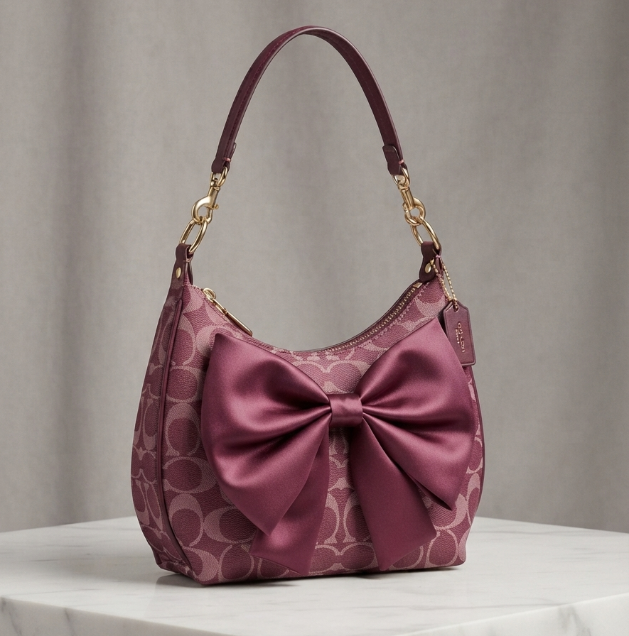 Signature Bow Monogram Satchel