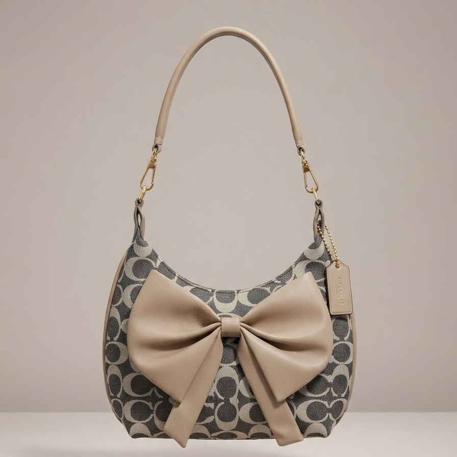 Signature Bow Monogram Satchel