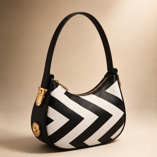 Zebra Crescent Hobo bag