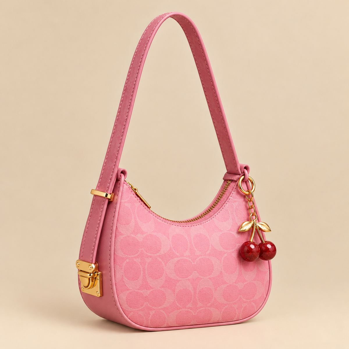 C-C Crescent Hobo bag With Cherry Charm